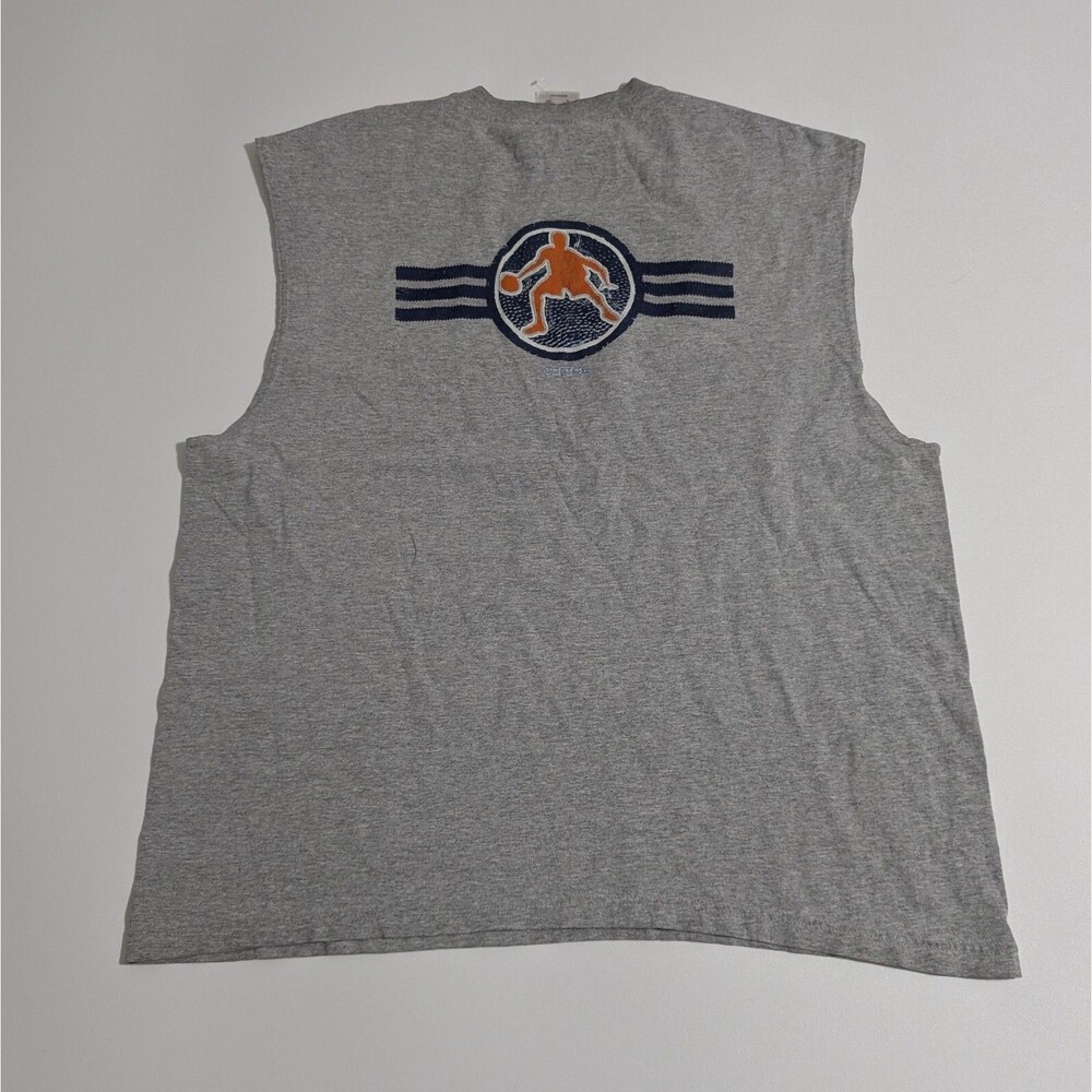 Vintage Y2K Adidas Sleeveless T-Shirt Men's Size XL Gray Basketball Made In USA